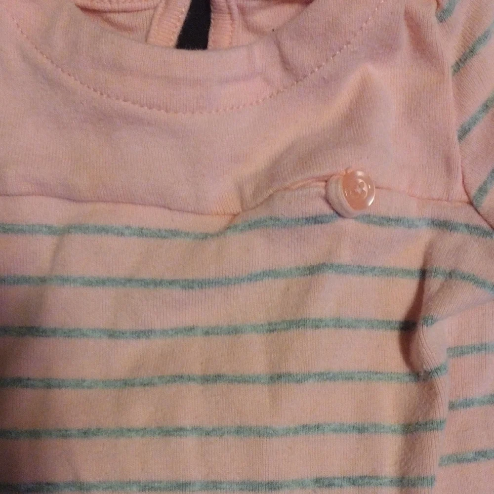 GAP Pink and White Striped Bodysuit Long Sleeve​​